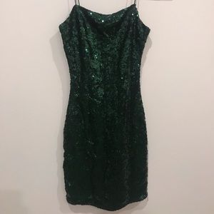 Green sequin dress mini